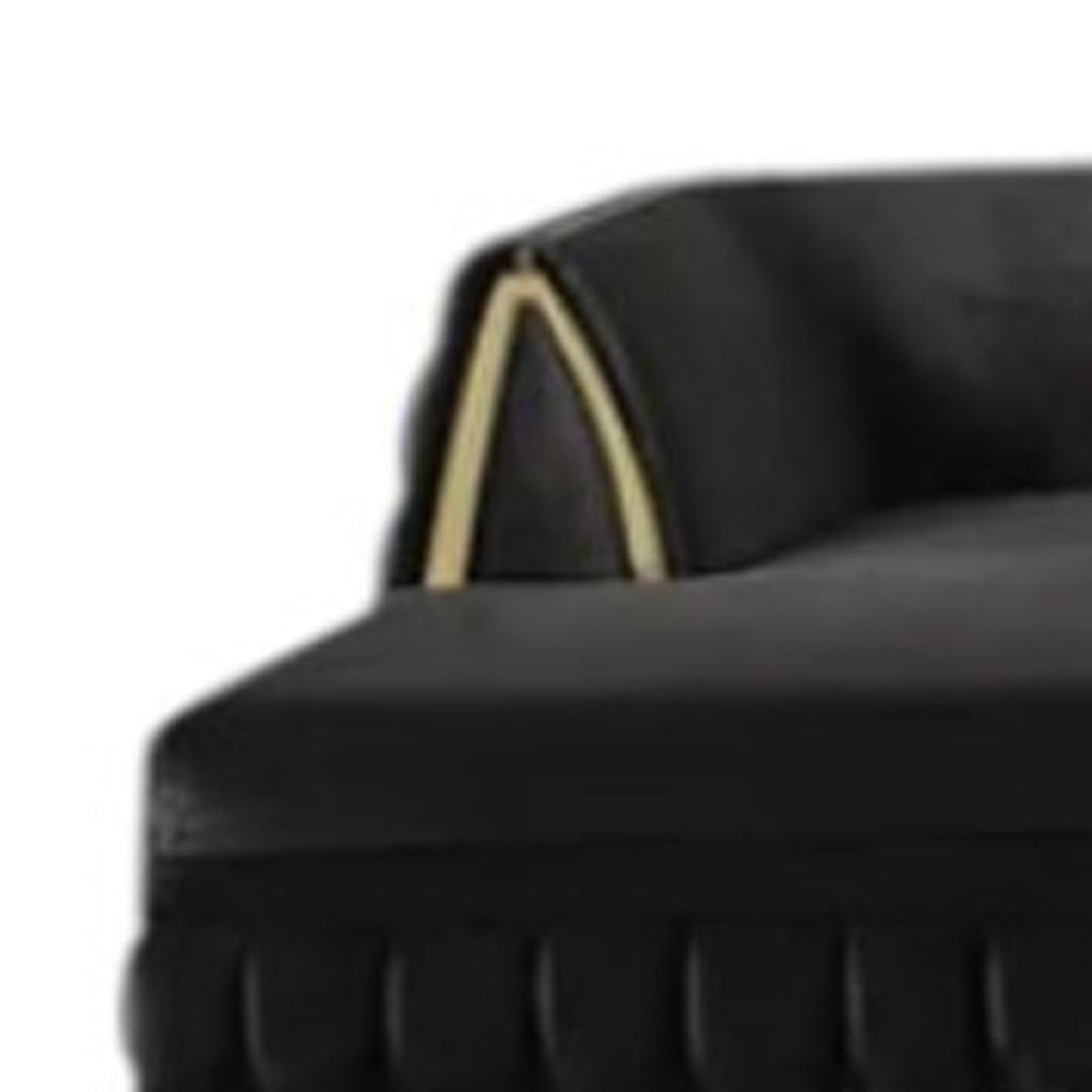 Black Velvet U Shaped Sofa and Chaise Sectional With Toss Pillows HomeRoots