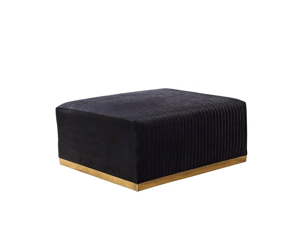 Black Velvet Modular U Shaped Four Piece Sofa and Chaise Sectional With Toss Pillows HomeRoots