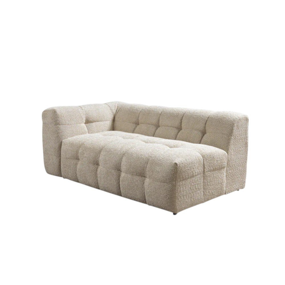 Ivory Boucle L Shaped Two Piece Sofa and Chaise Sectional With Toss Pillows HomeRoots