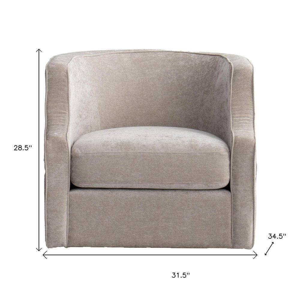 32" Beige Fabric Upholstered Arm Chair HomeRoots