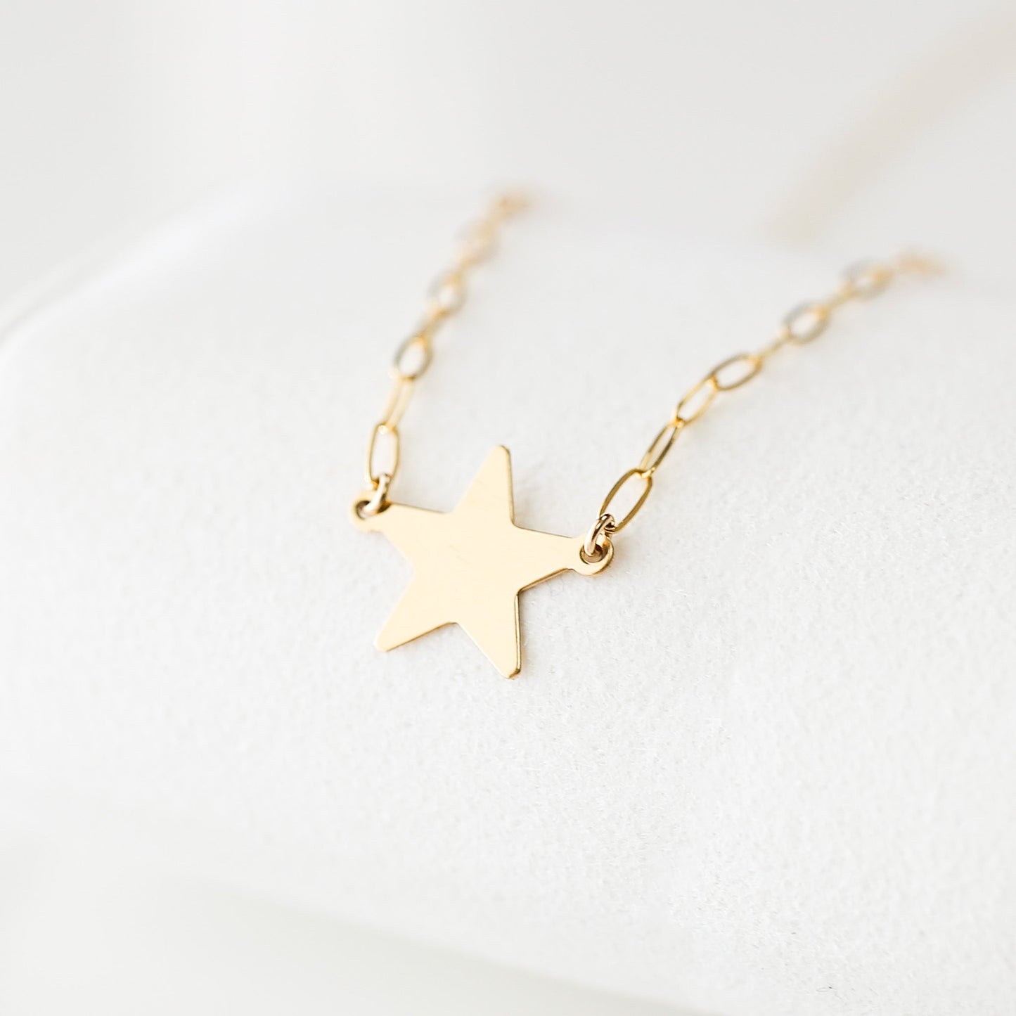 Nova Gold-Filled Star Necklace | 14k Paperclip Chain | Water-Resistant Celestial Jewelry