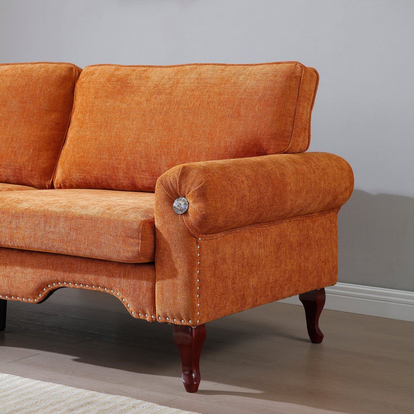 2 Piece Sofa Set with Movable Pillows, 5 Seat, Upholstered Sofa Orange Streamdale Furniture