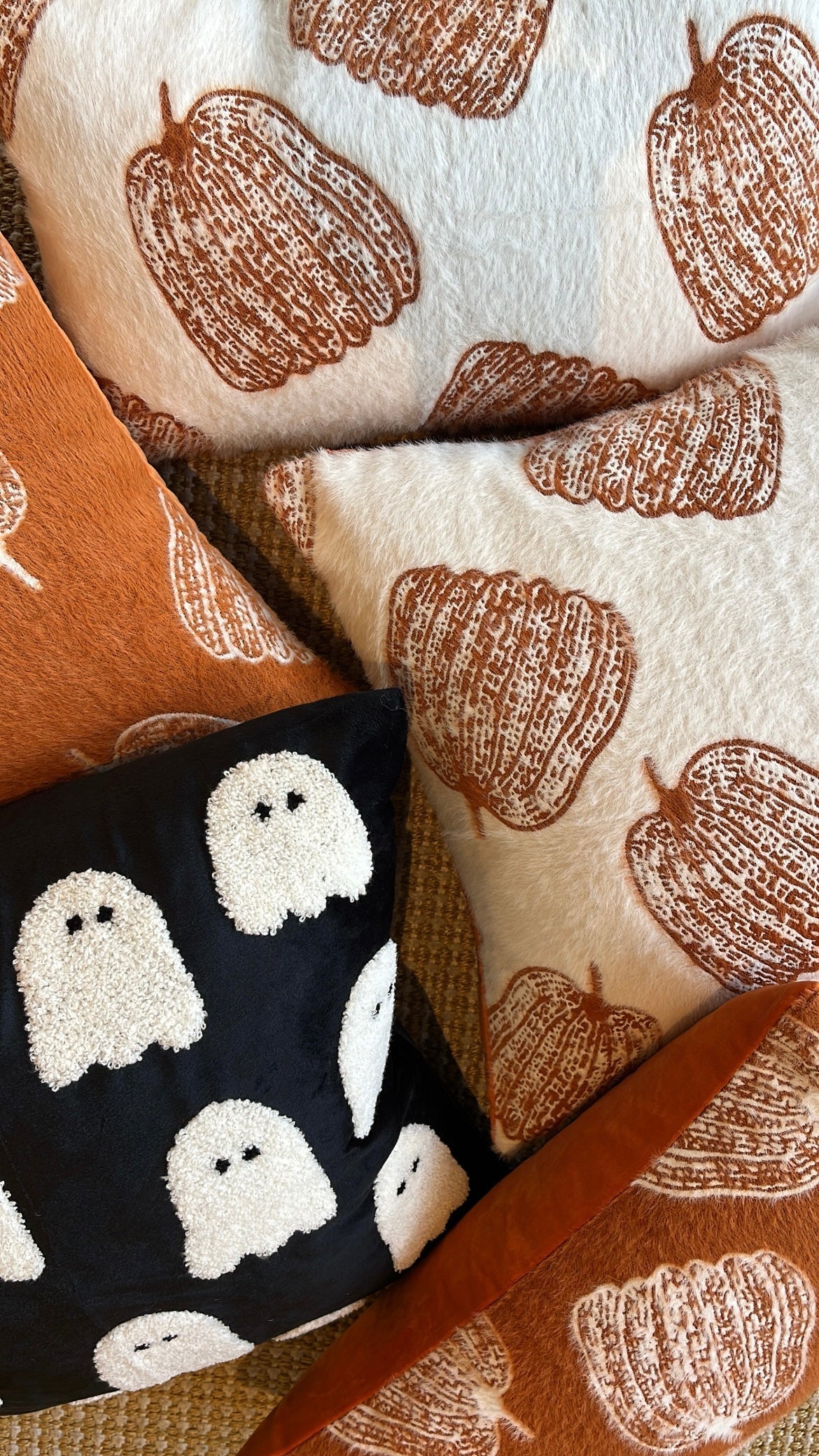 White pumpkin lumbar pillow cover - Fluent Trends