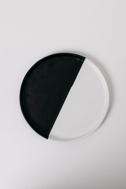 Dawson Dinner Plate - Matte Black/White - Set of 6 - Fluent Trends