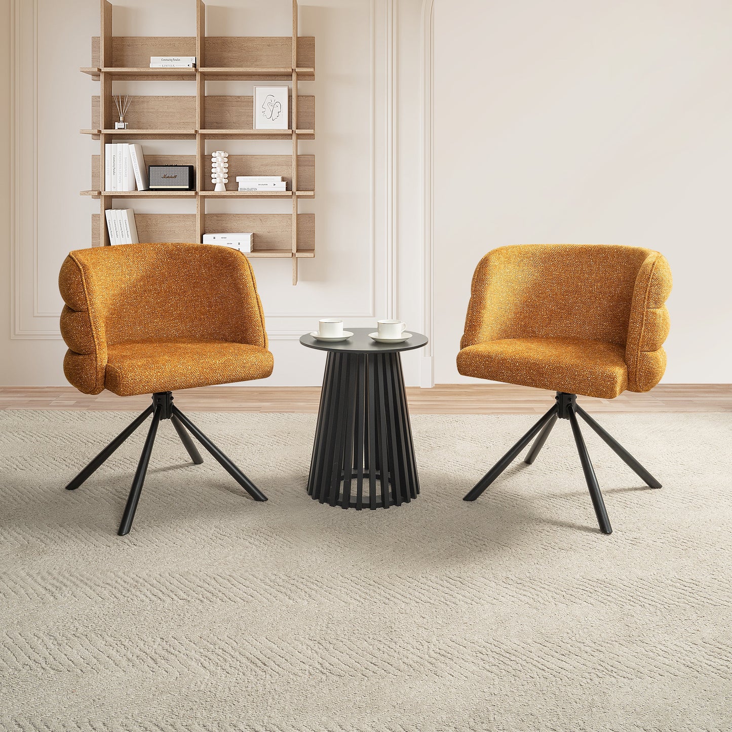 270° Swivel Home Office Desk Chairs Set of 2 Orange Streamdale Furniture