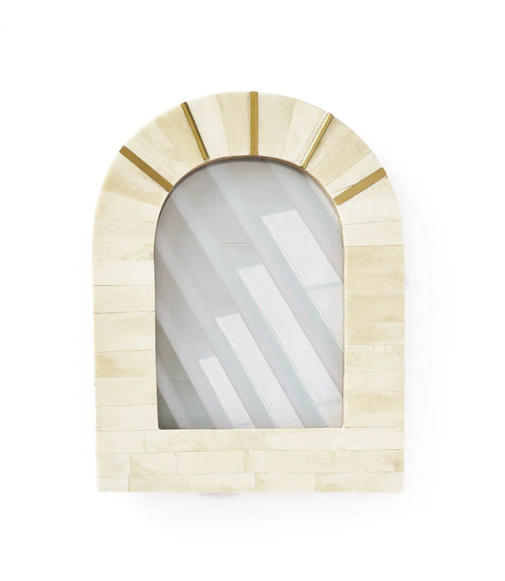 Mukhendu Arch 5x7 Cream Picture Frame - Handcrafted Bone - Fluent Trends