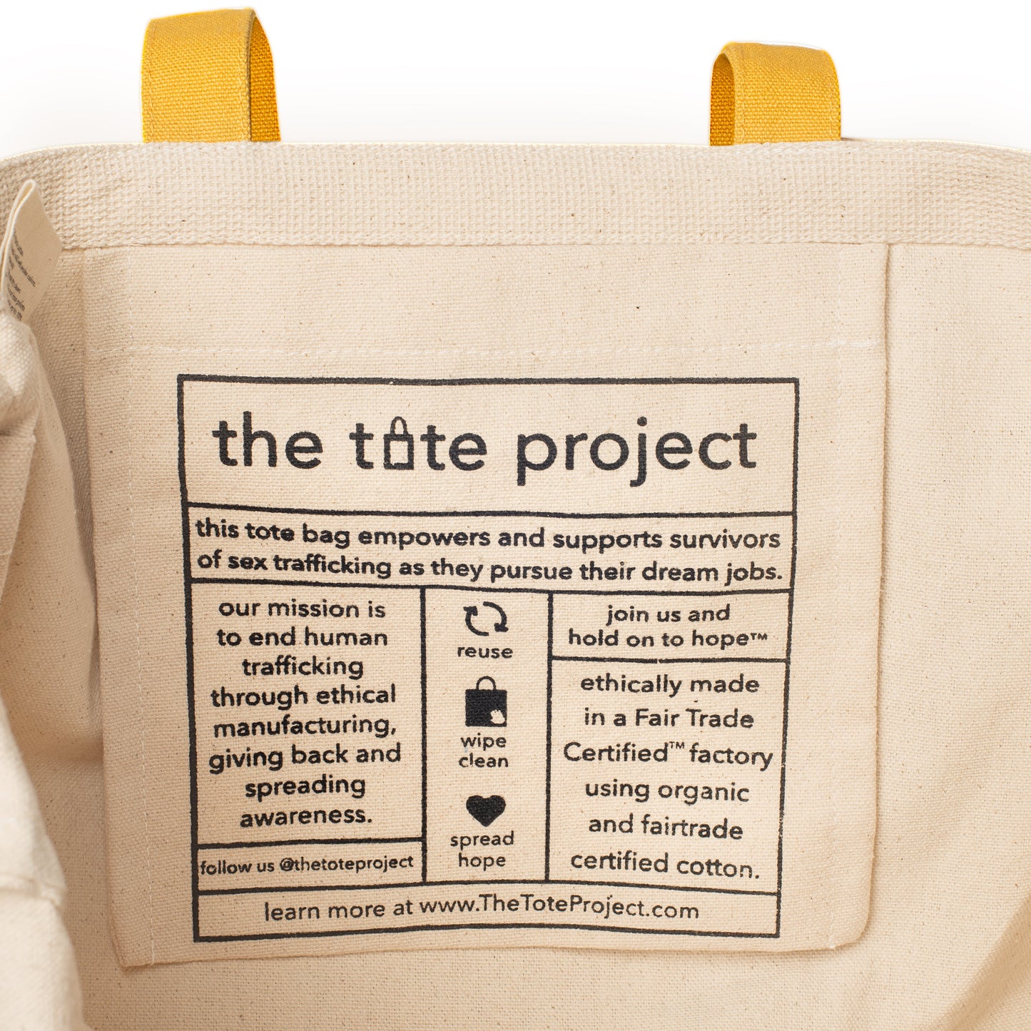 Organic Cotton Fair Trade Tote Bag with Pockets | Free to Imagine