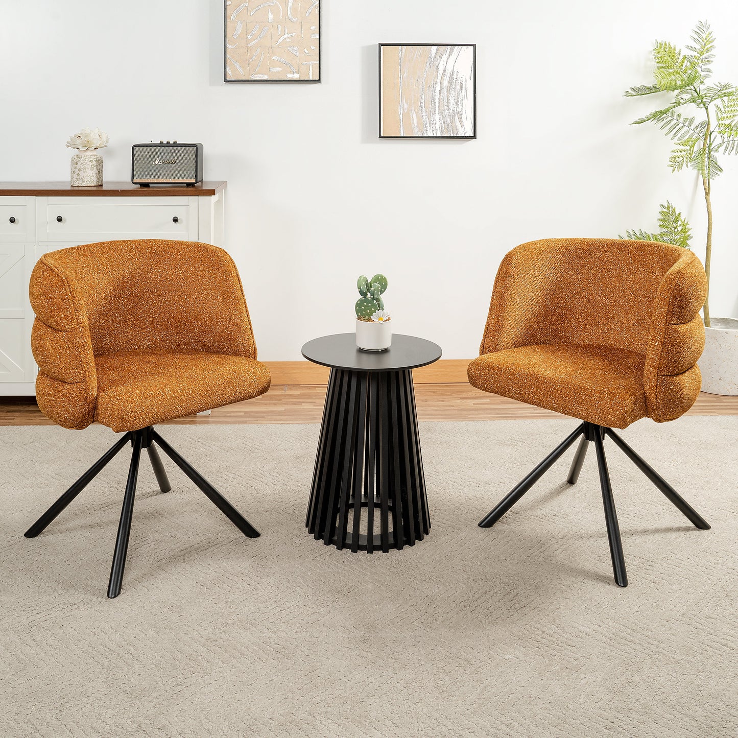270° Swivel Home Office Desk Chairs Set of 2 Orange Streamdale Furniture