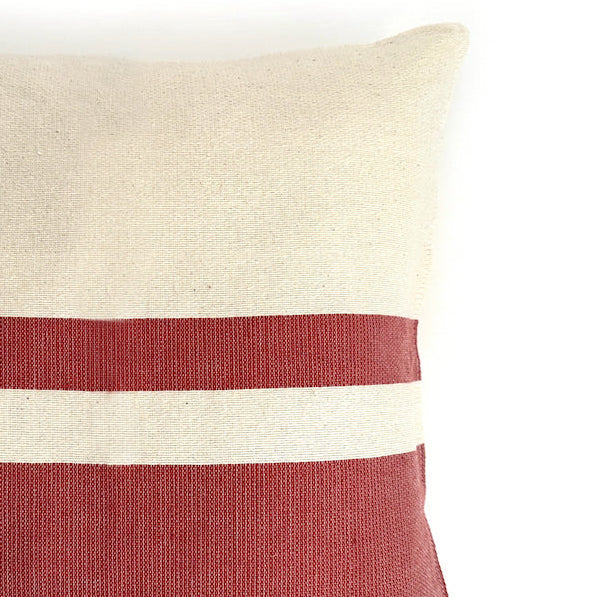 Woven Block Pillow Case - Natural with Copper Powered by People