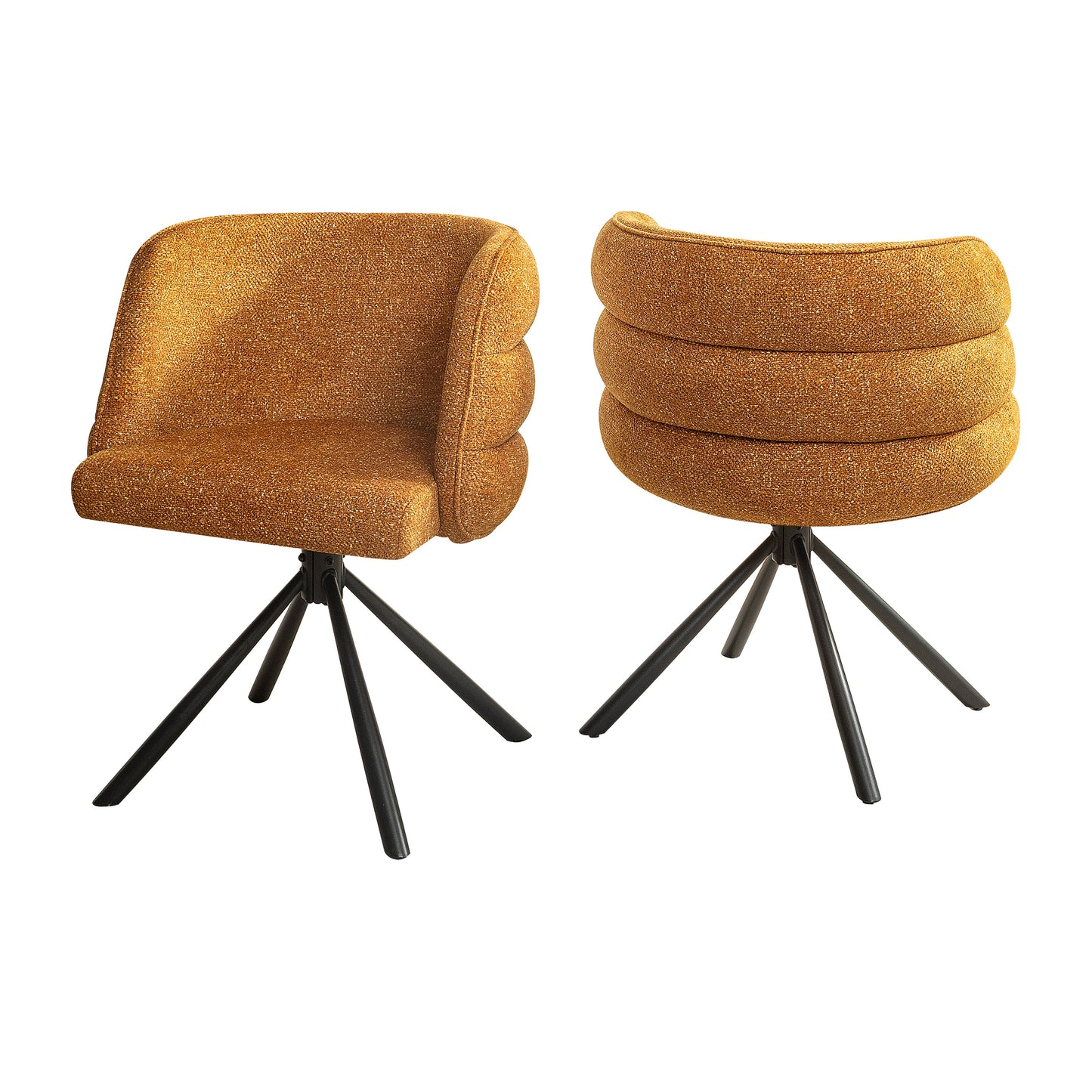 270° Swivel Home Office Desk Chairs Set of 2 Orange Streamdale Furniture