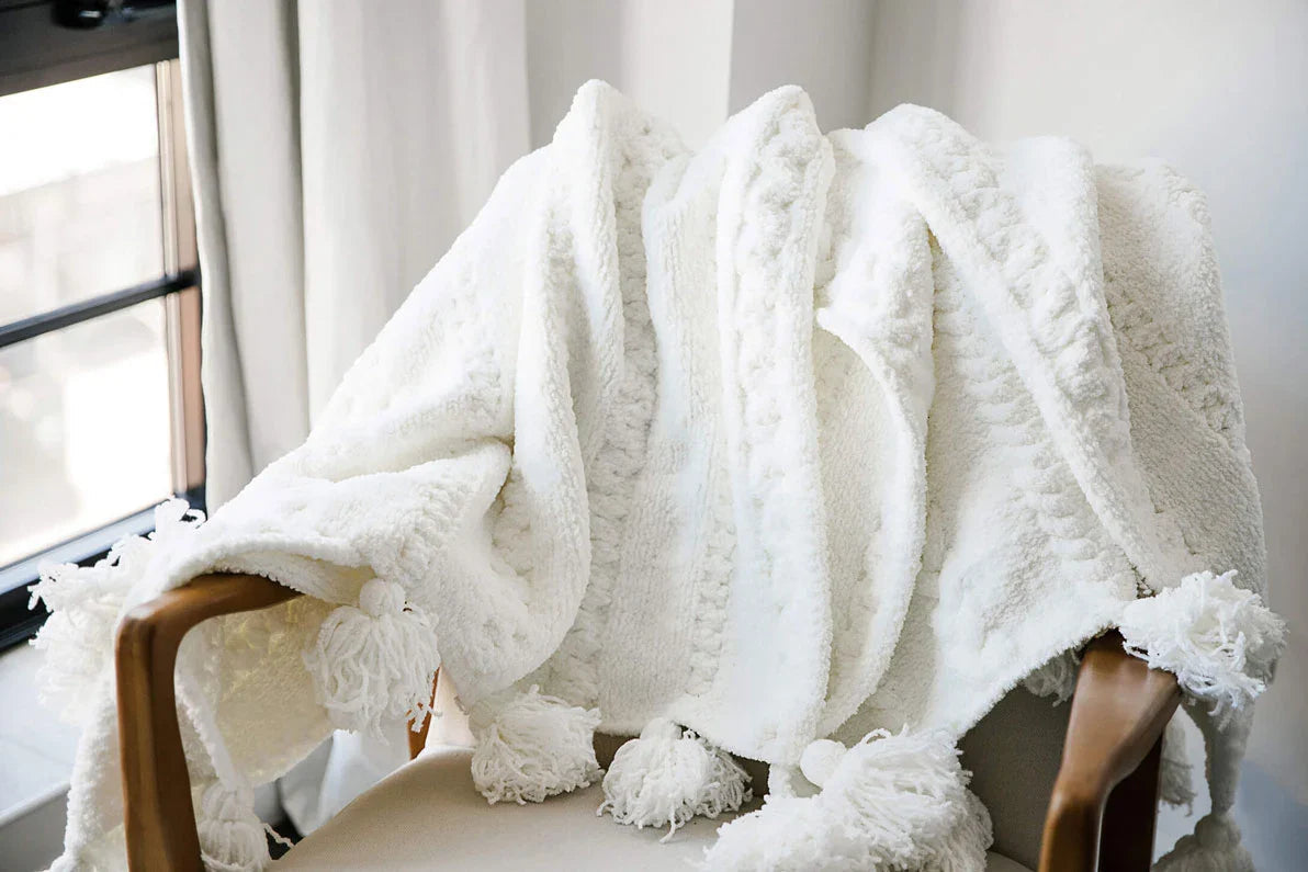 Braided Pom Pom Throw Sunday Citizen