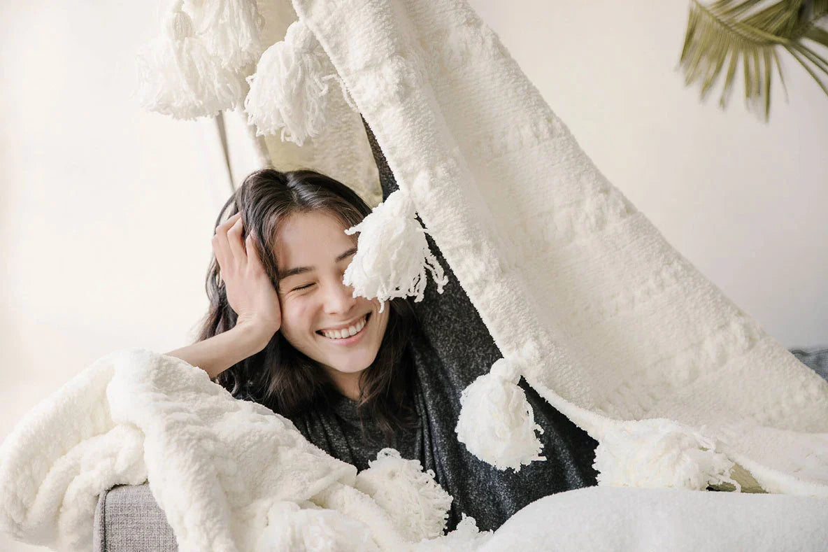 Braided Pom Pom Throw Sunday Citizen