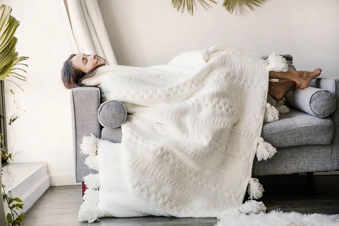 Braided Pom Pom Throw Sunday Citizen