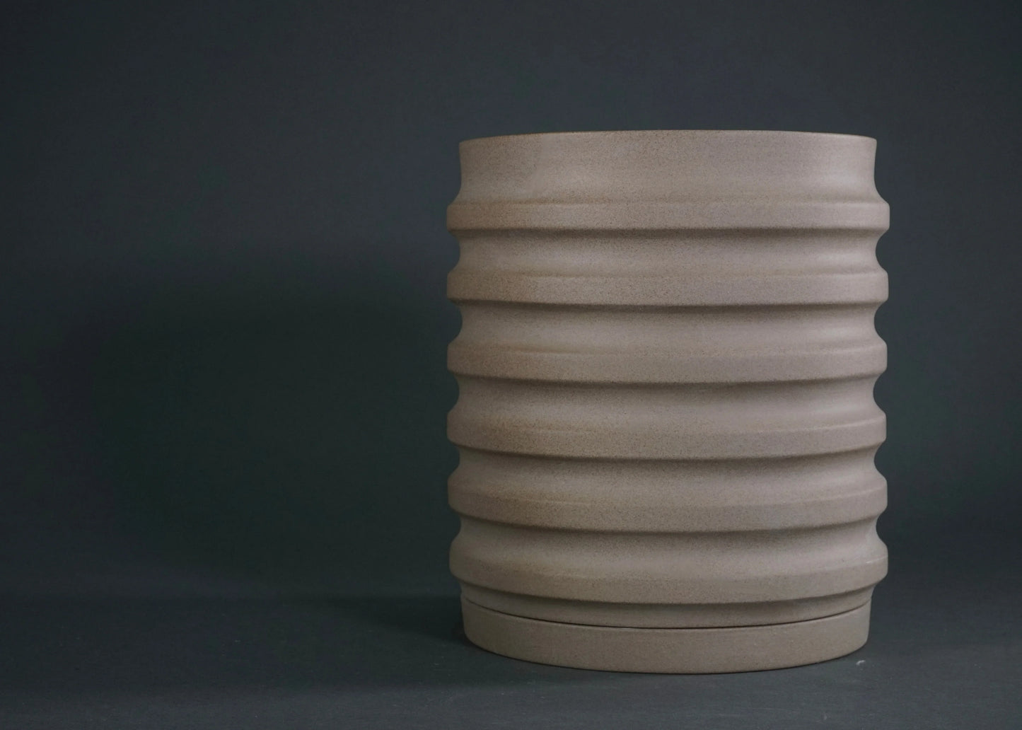 Primera Ceramic Planter - Modern Ridged Plant Pot with Drainage