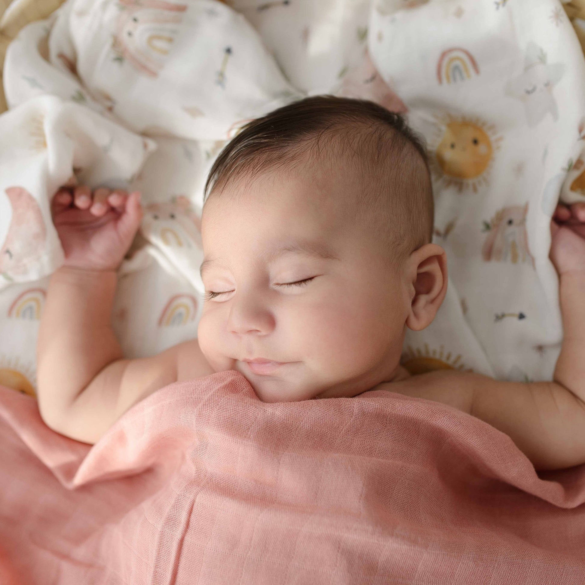 Muslin Swaddle Blankets - Soft Breathable Baby Swaddle Wrap, Bamboo Viscose & Cotton Receiving Blankets for Newborns, 2-Pack - Fluent Trends