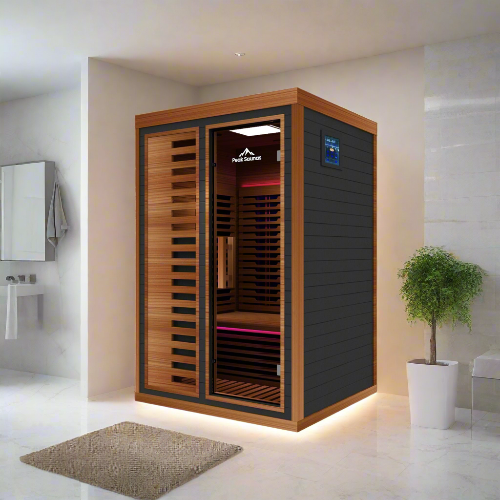 Peak Saunas Fuji 2-Person Full Spectrum Infrared Sauna with XL Medical-Grade Red Light Therapy & Smart WiFi App Control Peak Wellness USA
