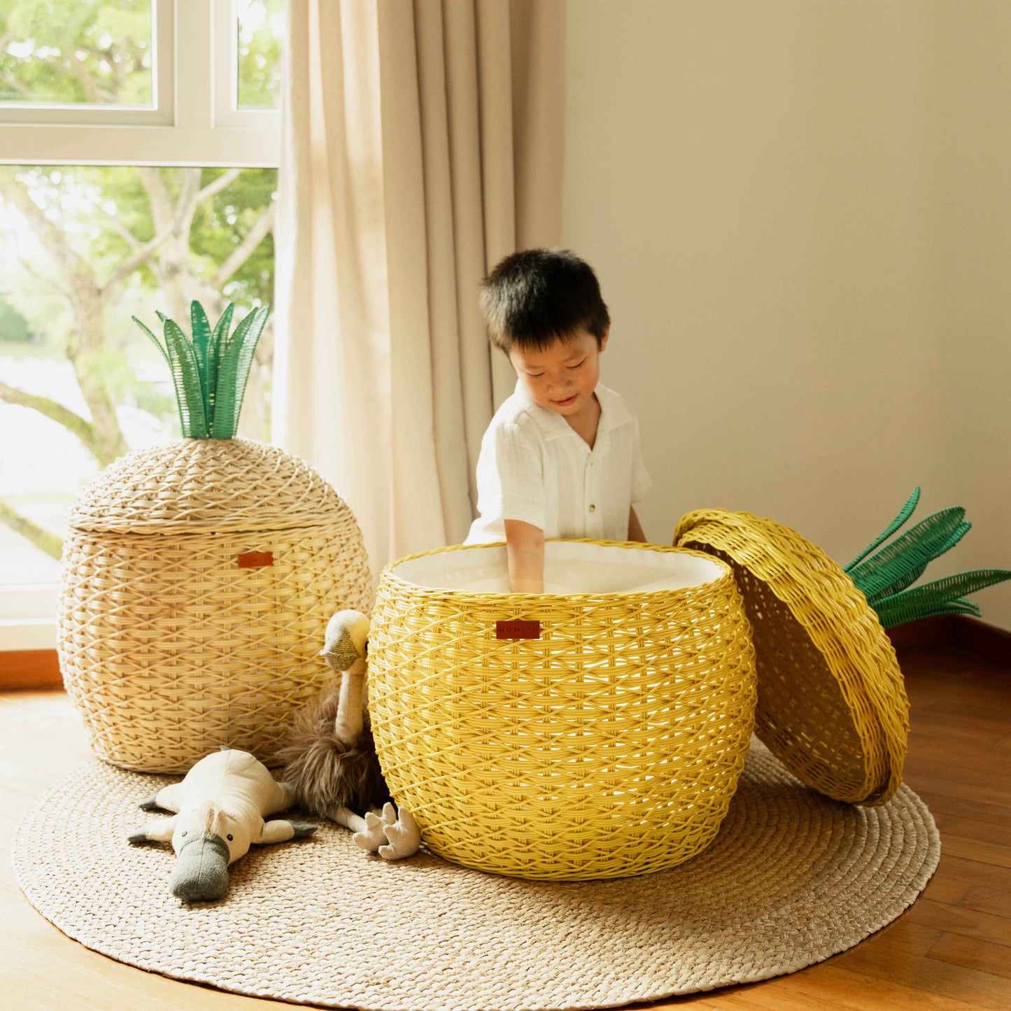 Pineapple Storage Basket Large - Natural - Fluent Trends
