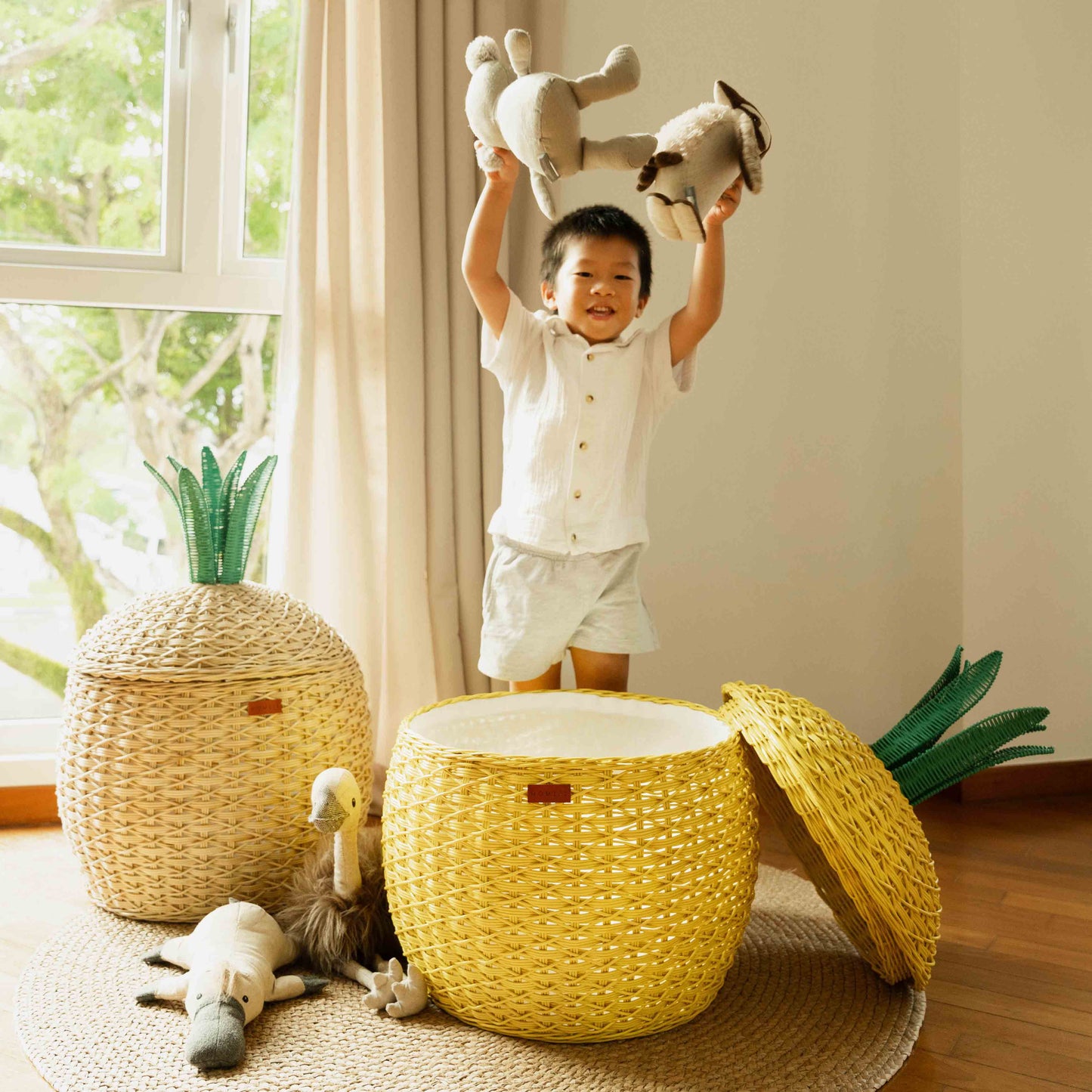 Pineapple Storage Basket Large - Natural - Fluent Trends