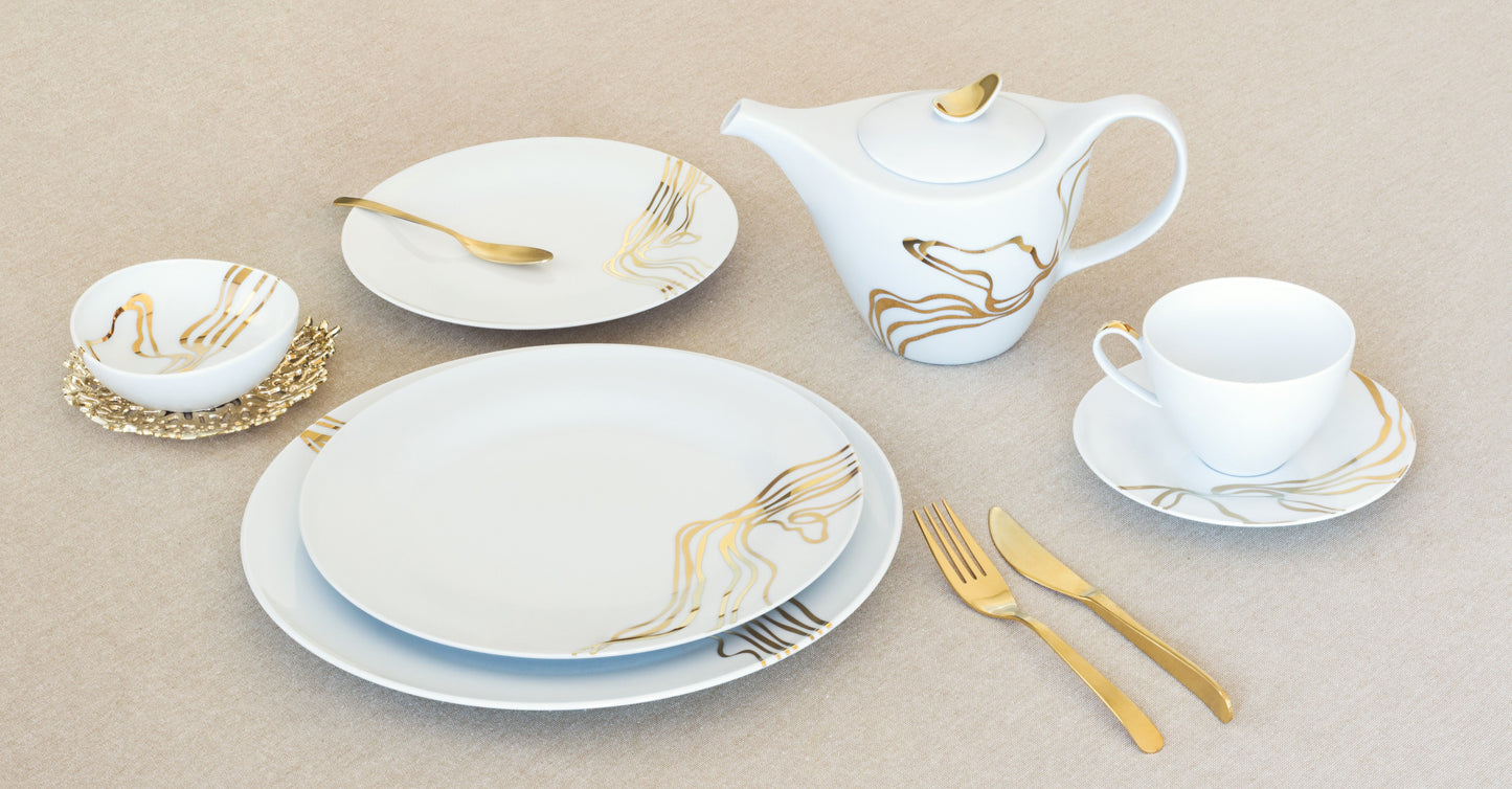 Fiume D'Oro 24-piece Dinner Setting - Fluent Trends Dinnerware Sets