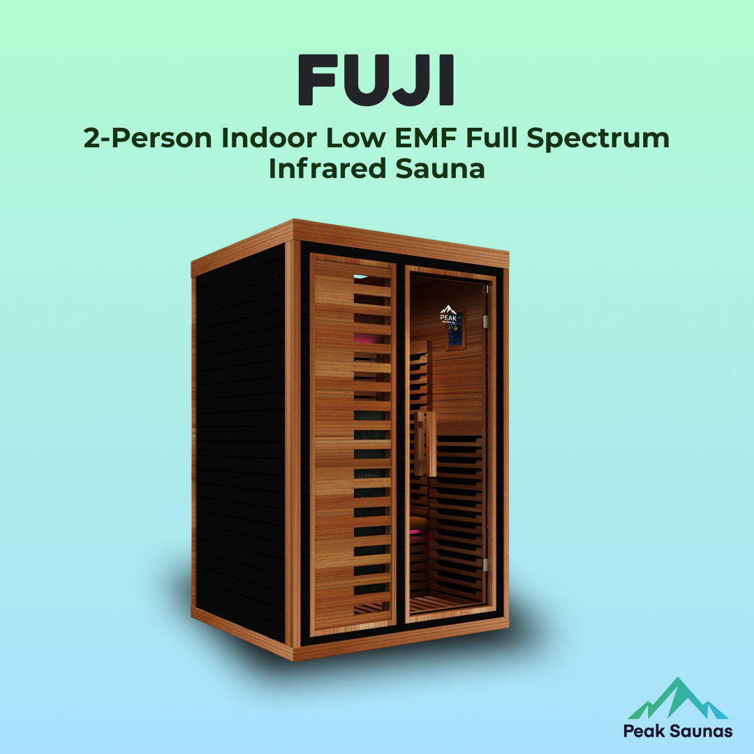 Peak Saunas Fuji 2-Person Full Spectrum Infrared Sauna with XL Medical-Grade Red Light Therapy & Smart WiFi App Control Peak Wellness USA