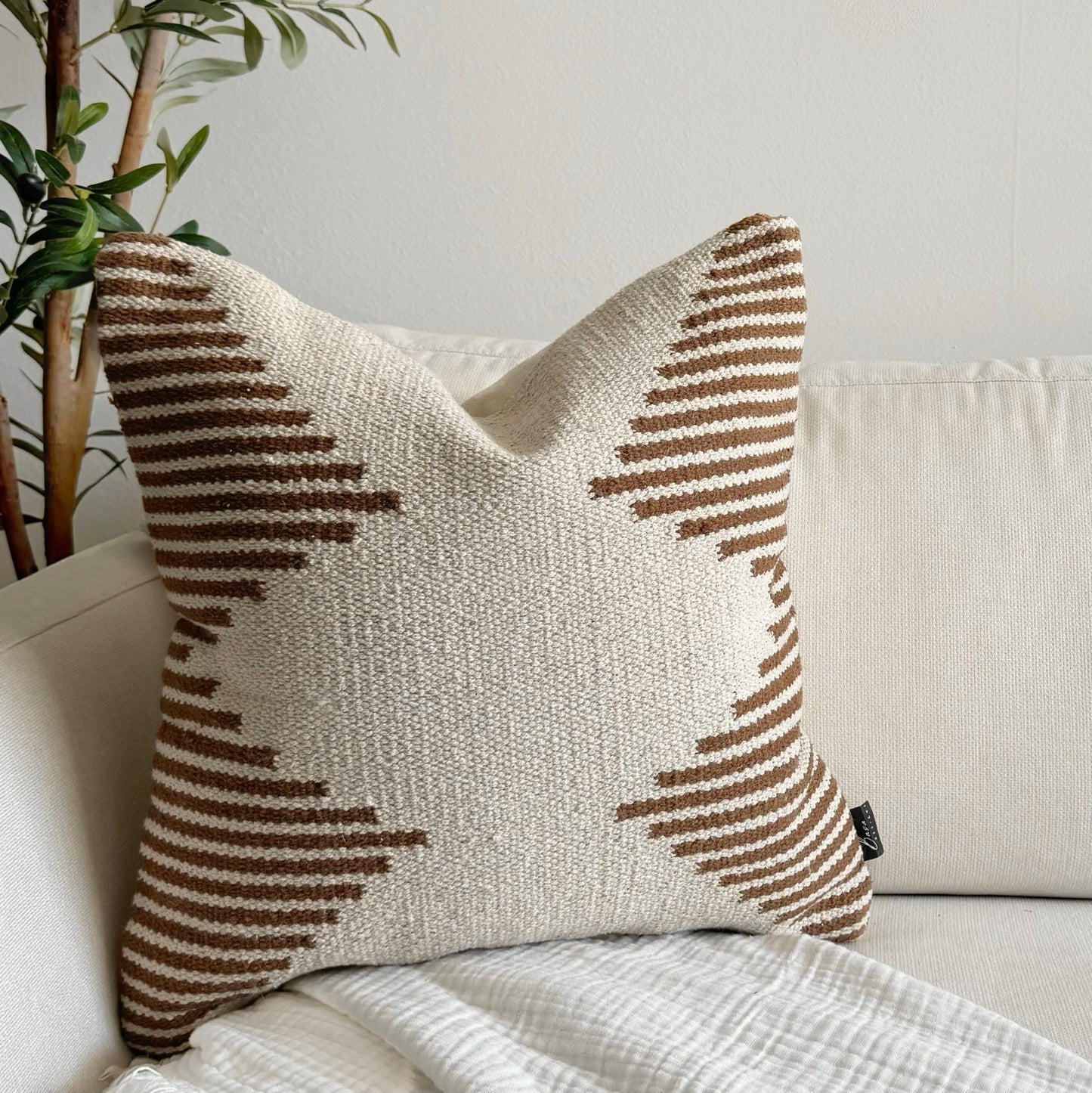 Tehran Pillow Cover – Neutral Kilim Inspired Boho Throw Pillow