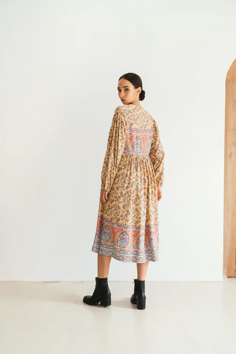 Gianna Midi dress in Yellow Powered by People