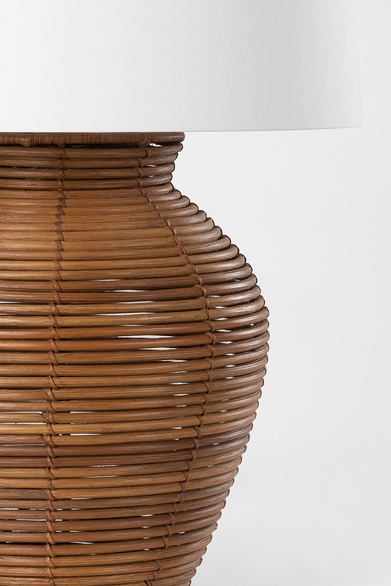 Newark Rattan Table Lamp White Cliff Studio
