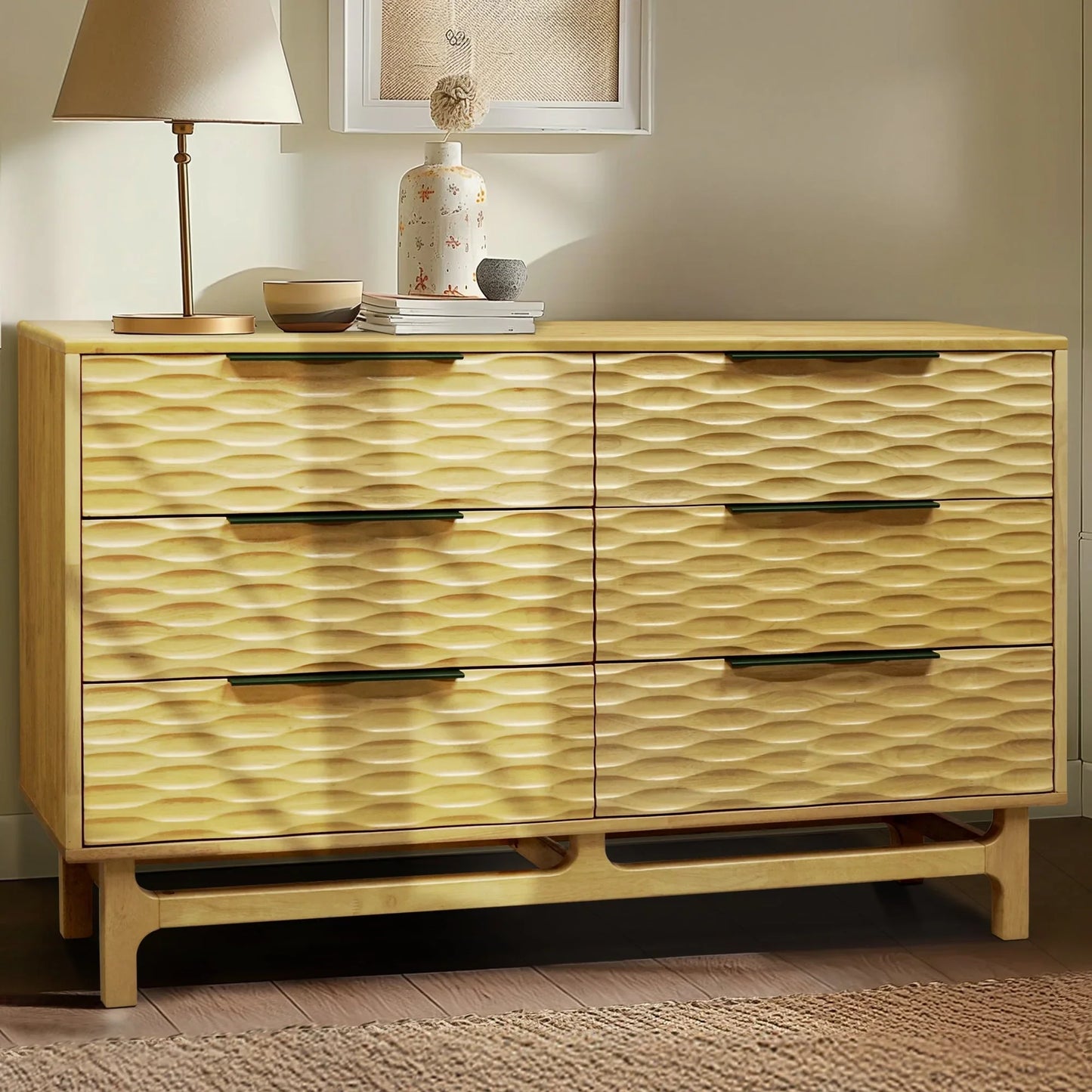 Acacia Elara Dresser with 6 Drawers - Fluent Trends