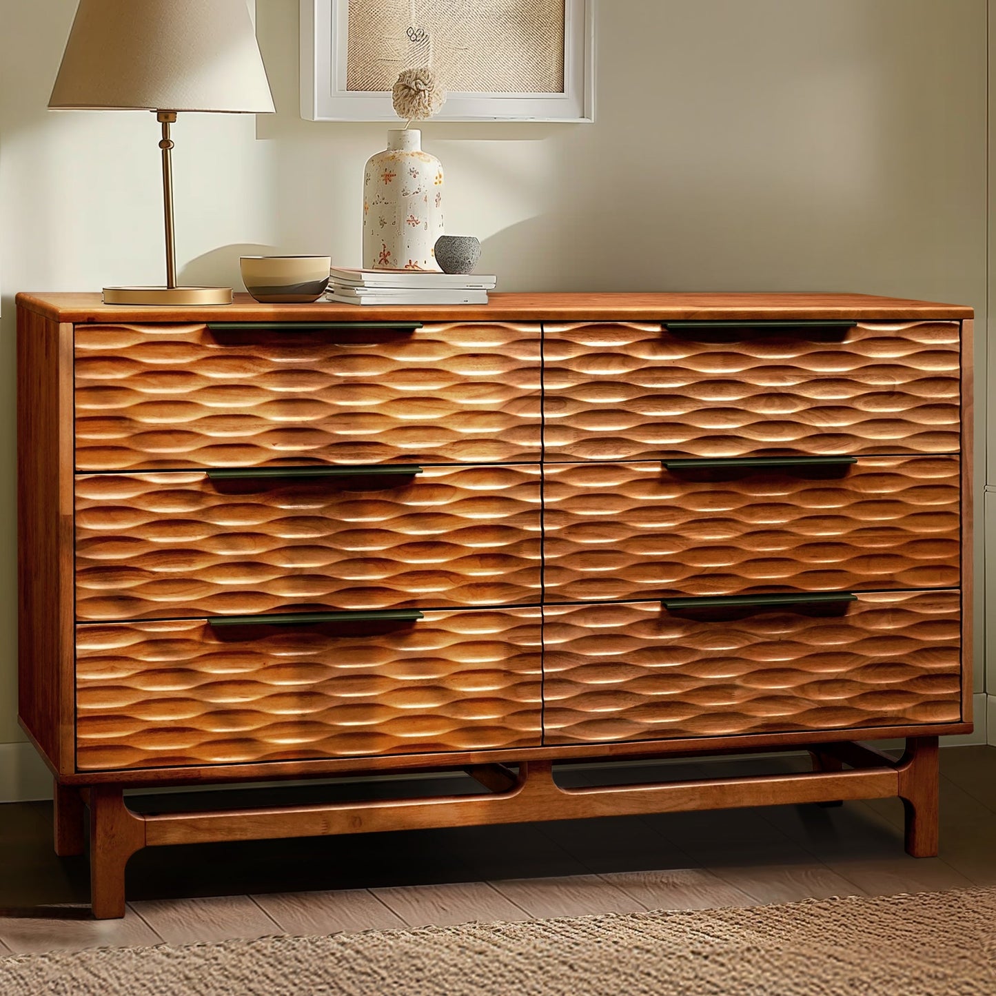 Acacia Elara Dresser with 6 Drawers Megsu