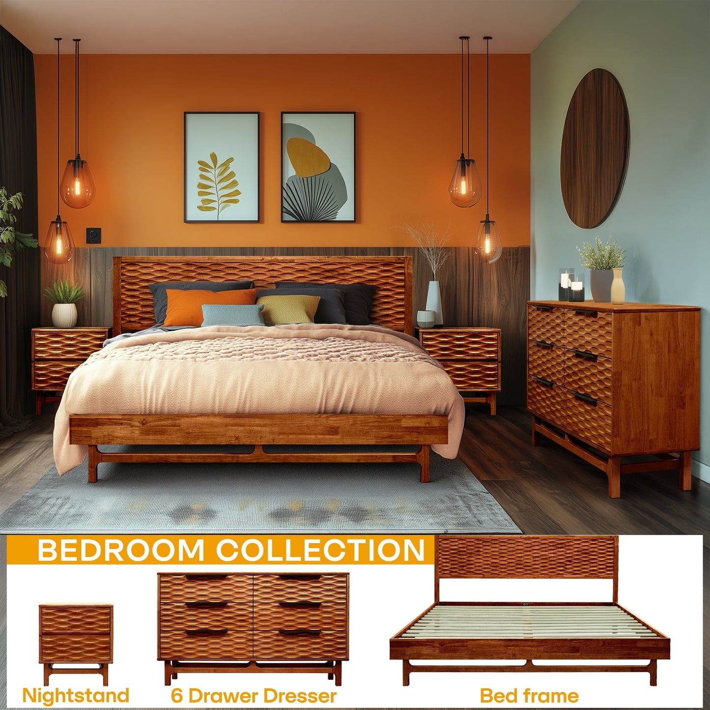 Acacia Elara Dresser with 6 Drawers Megsu