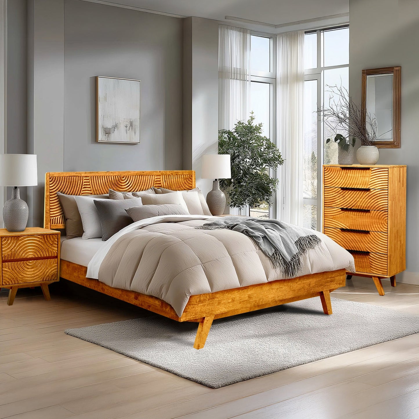 Acacia Harmony Dresser with 5 Drawers Megsu