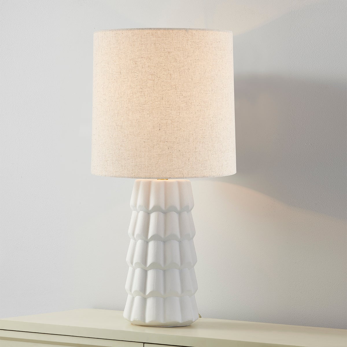 Bella Ceramic Table Lamp White Cliff Studio