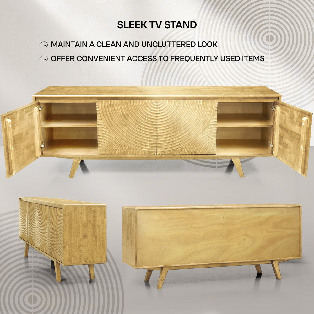 Acacia Harmony TV Stand with Storage for TVs up to 80" Megsu
