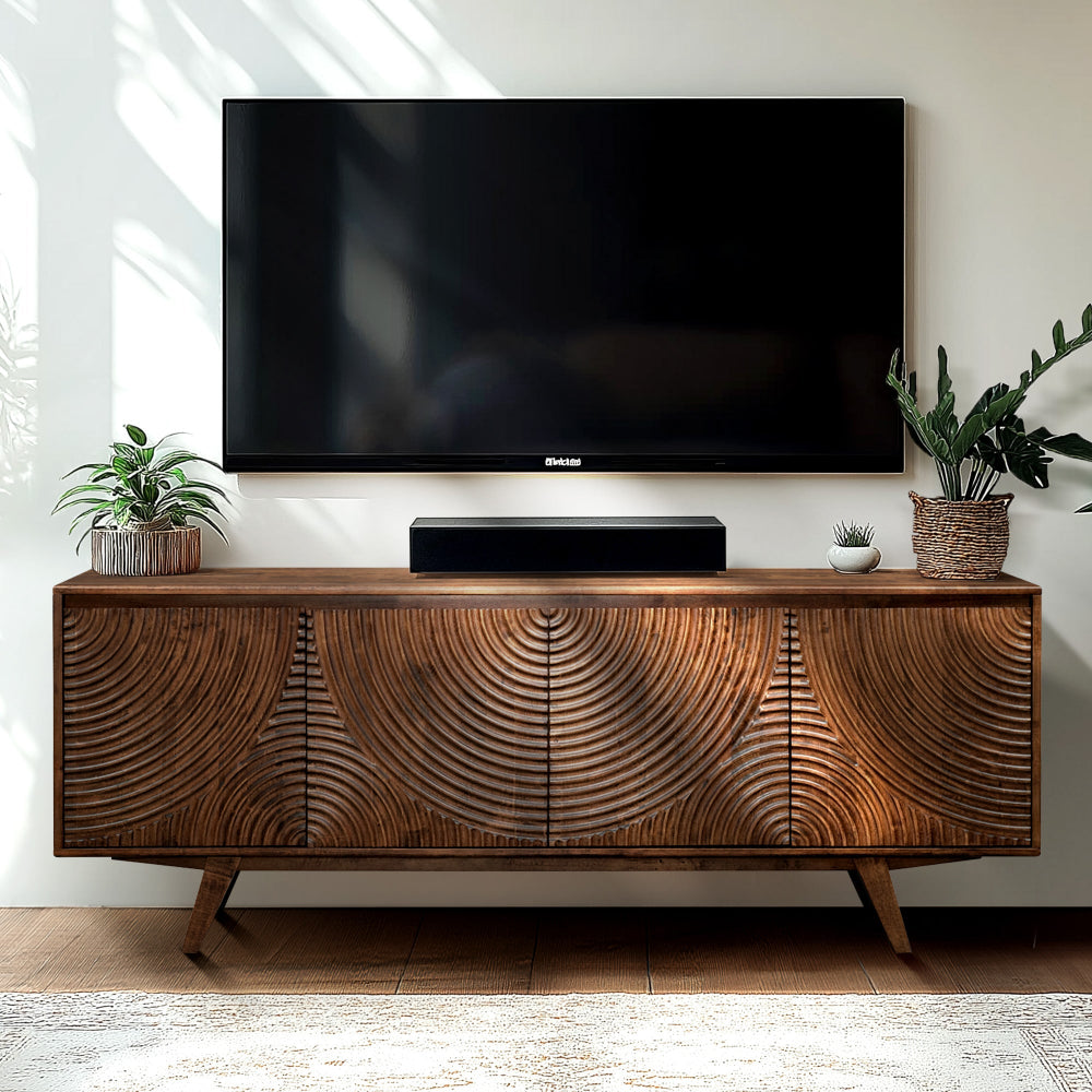Acacia Harmony TV Stand with Storage for TVs up to 80" Megsu