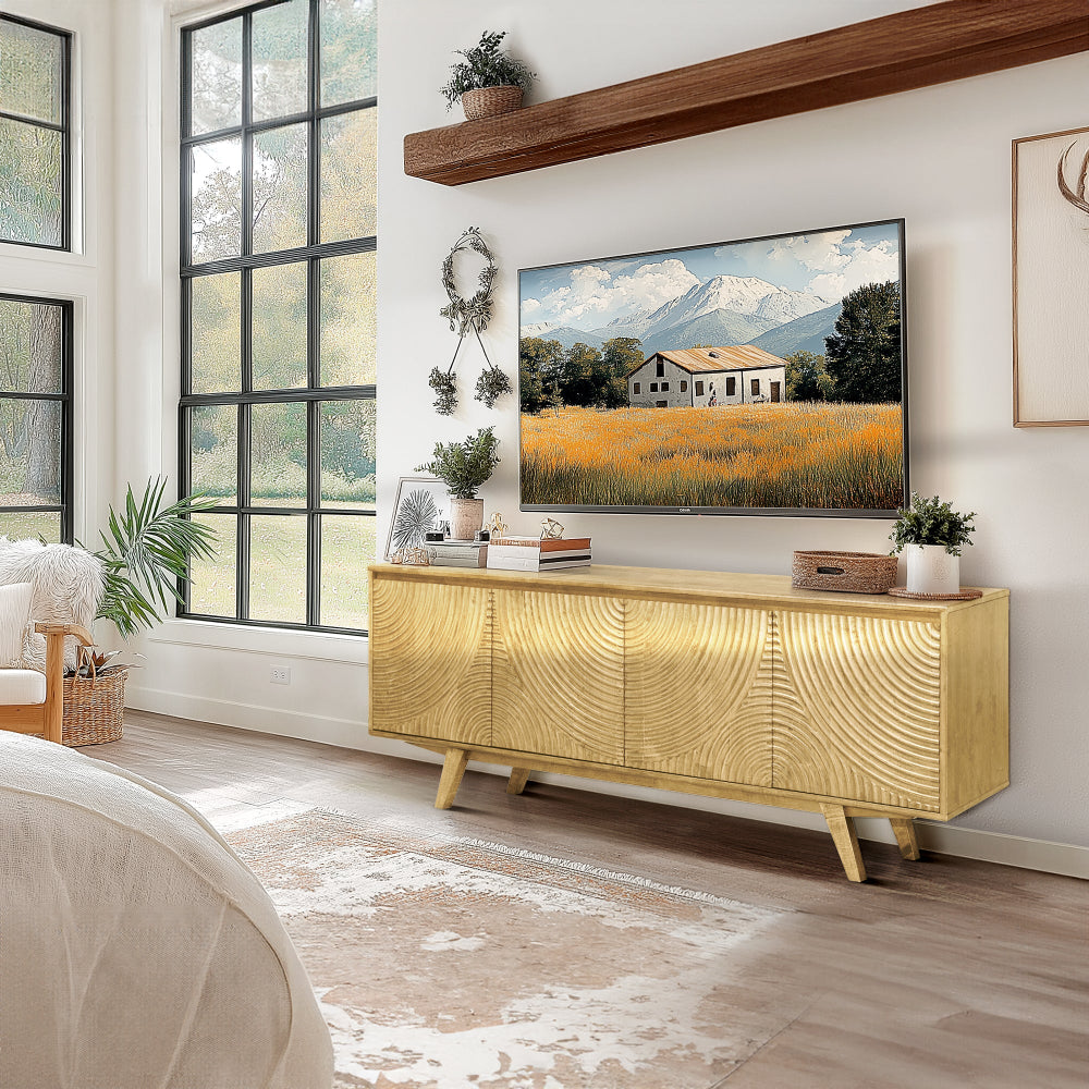 Acacia Harmony TV Stand with Storage for TVs up to 80" Megsu