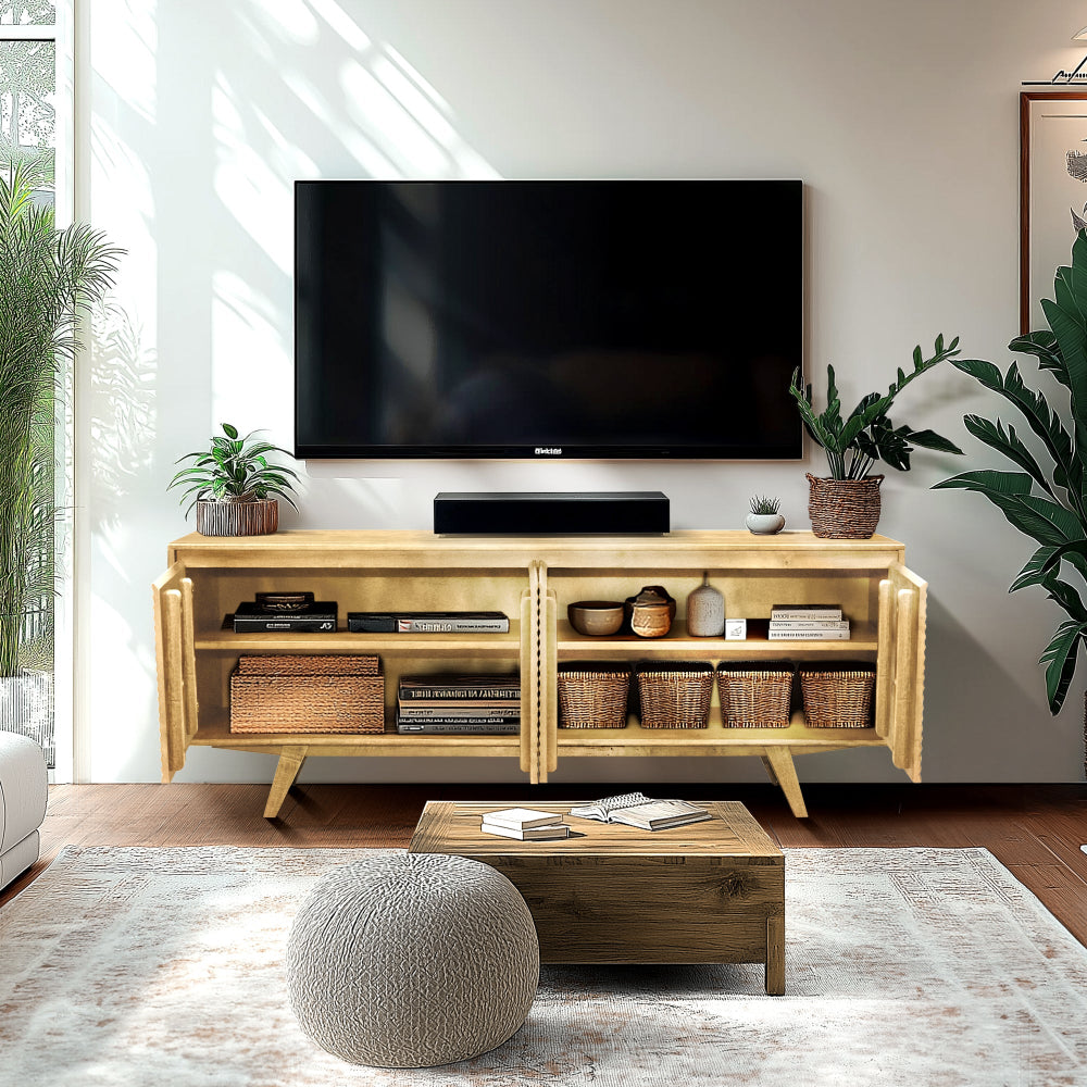 Acacia Harmony TV Stand with Storage for TVs up to 80" Megsu