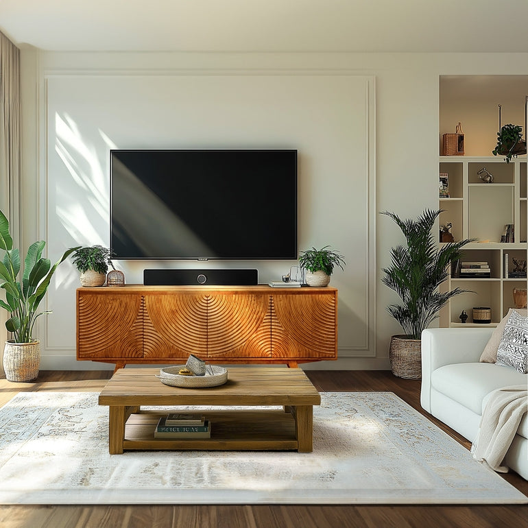 Acacia Harmony TV Stand with Storage for TVs up to 80"