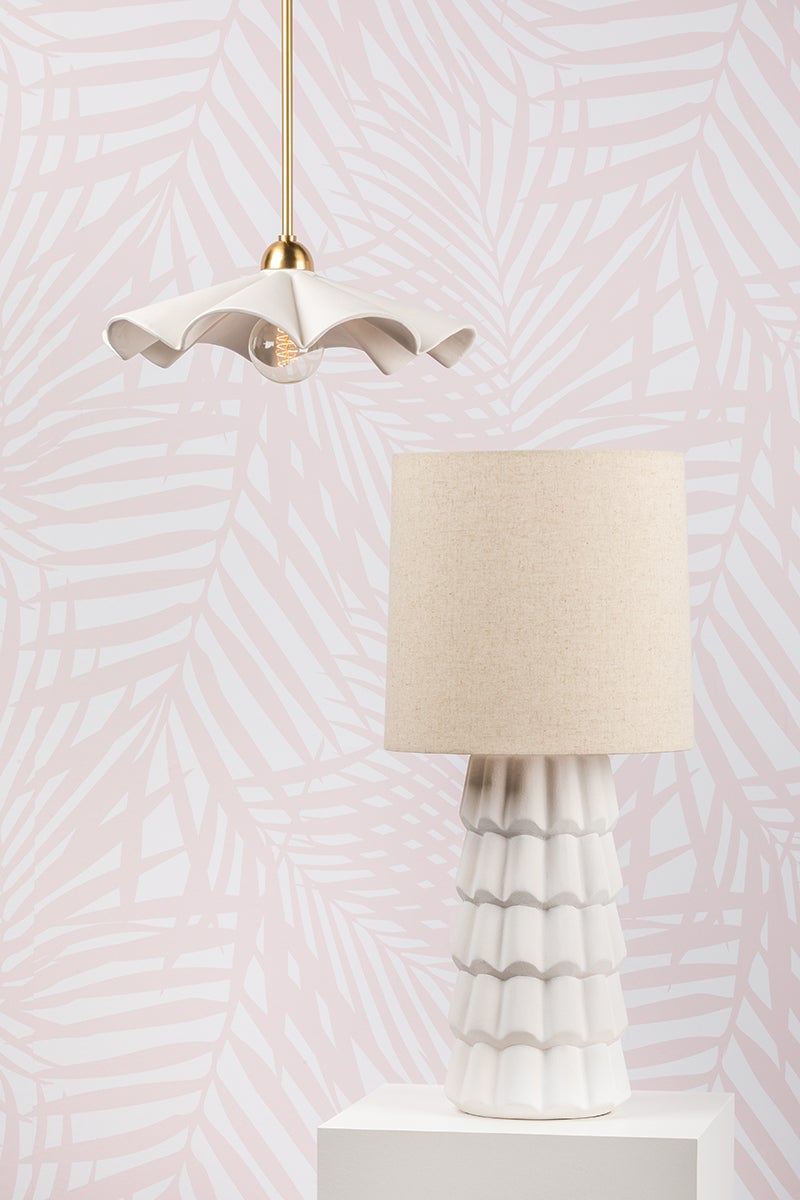 Bella Ceramic Table Lamp White Cliff Studio