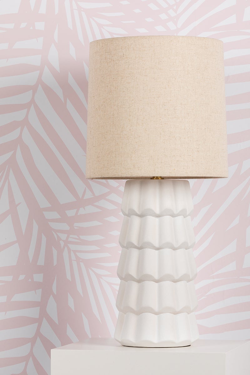 Bella Ceramic Table Lamp White Cliff Studio