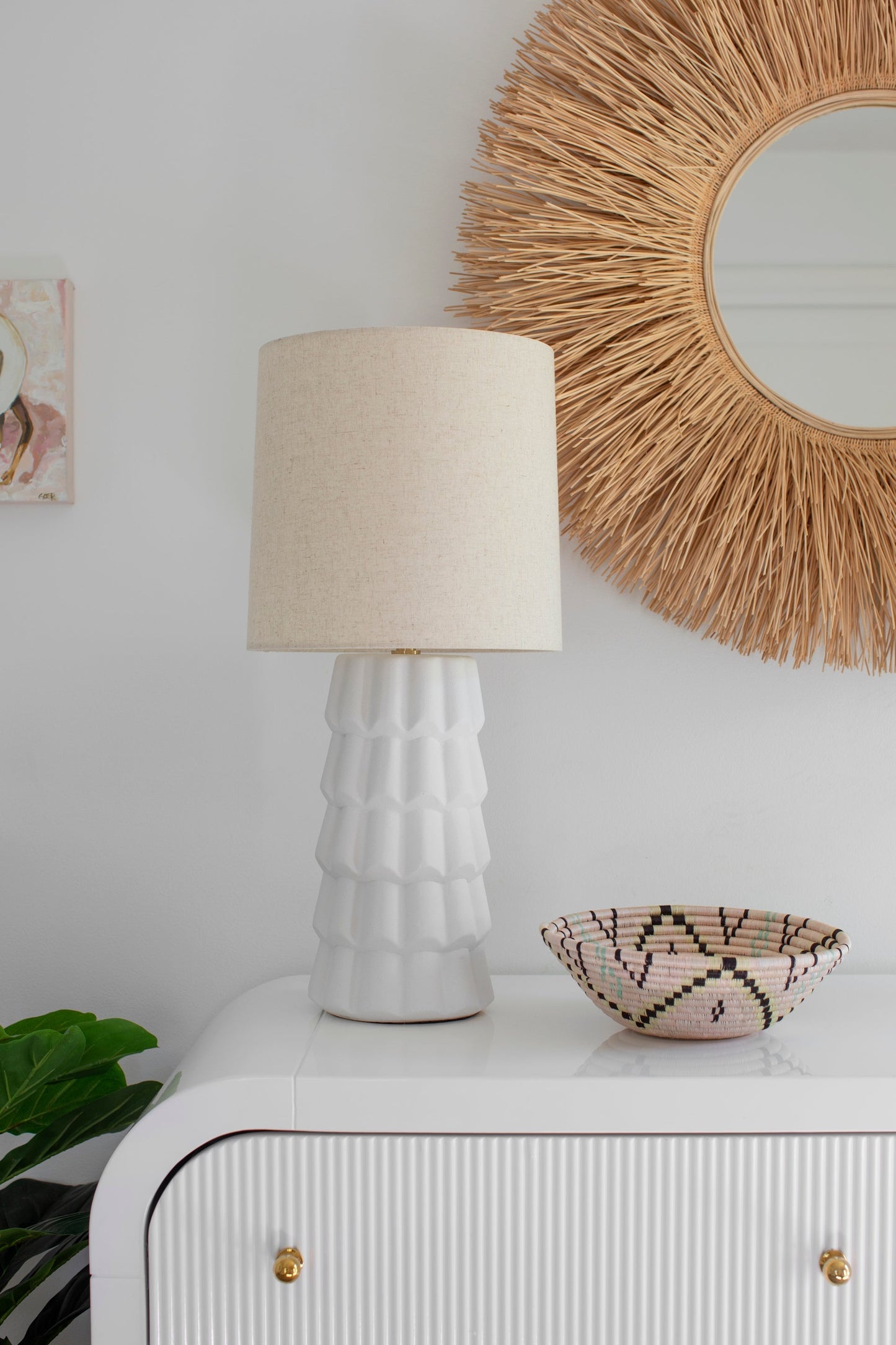 Bella Ceramic Table Lamp White Cliff Studio