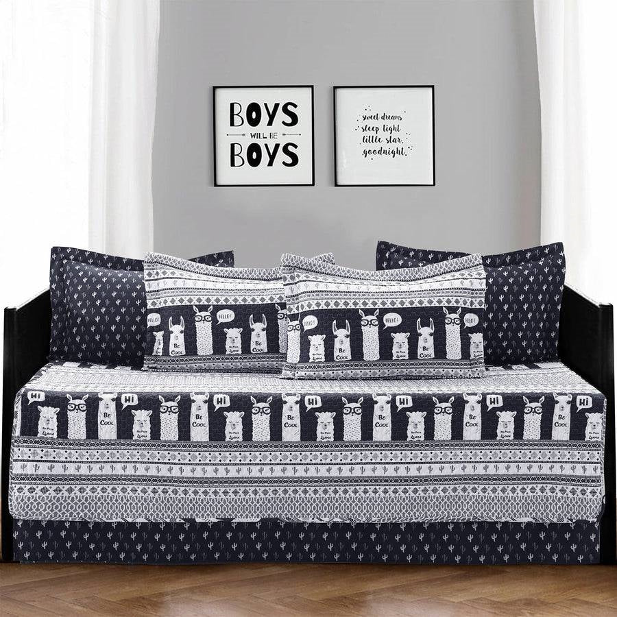 Navy White Stripes Llama Cactus Southwest 6 Piece Lightweight Daybed Cover Set Melrose Home Design