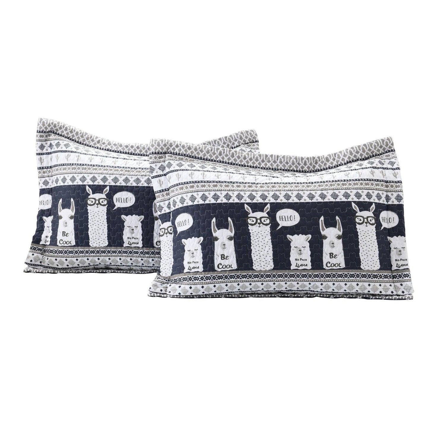 Navy White Stripes Llama Cactus Southwest 6 Piece Lightweight Daybed Cover Set Melrose Home Design