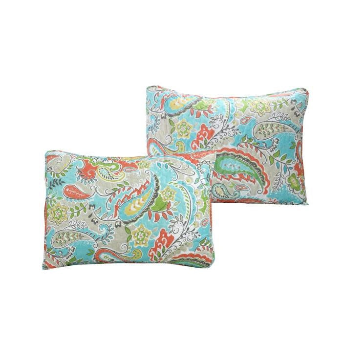 Aqua Paisley Floral 4 Piece Daybed Cover Set Melrose Home Design