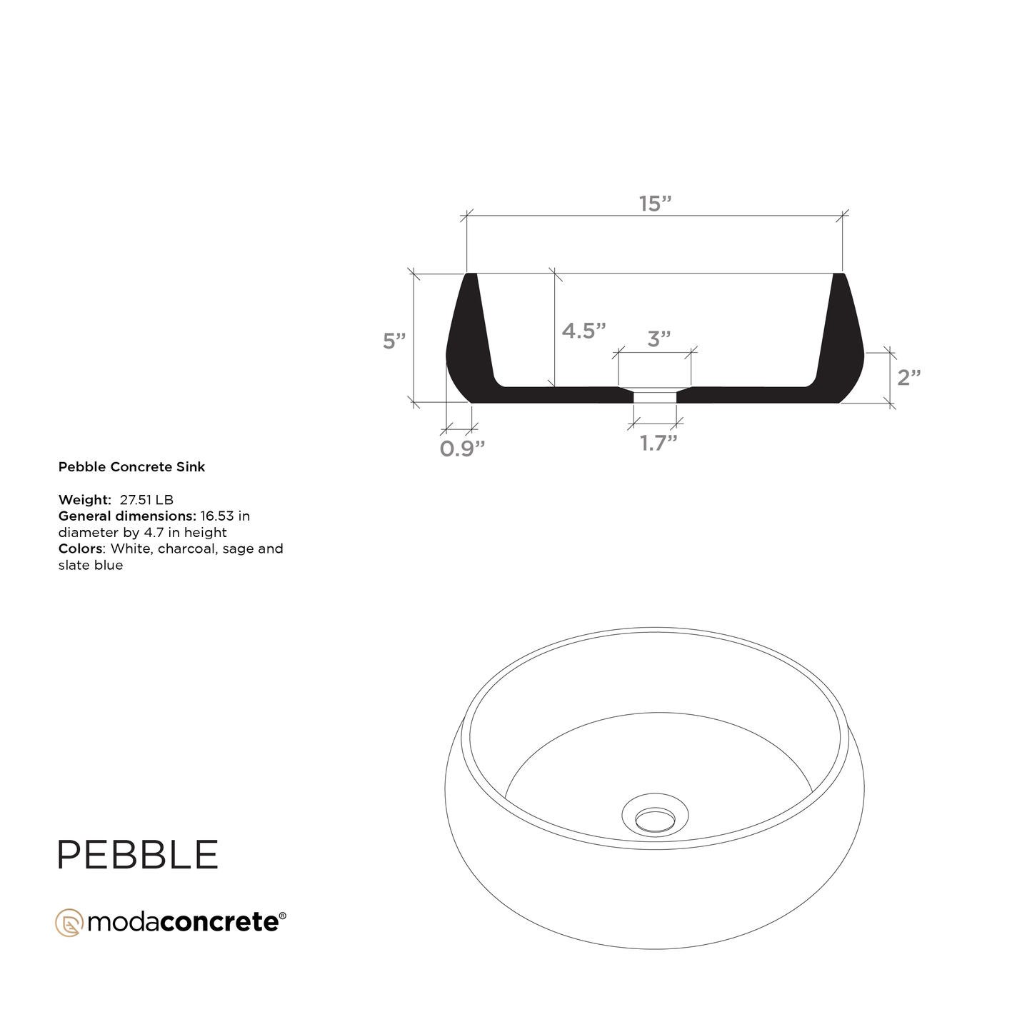 Pebble Concrete Sink
