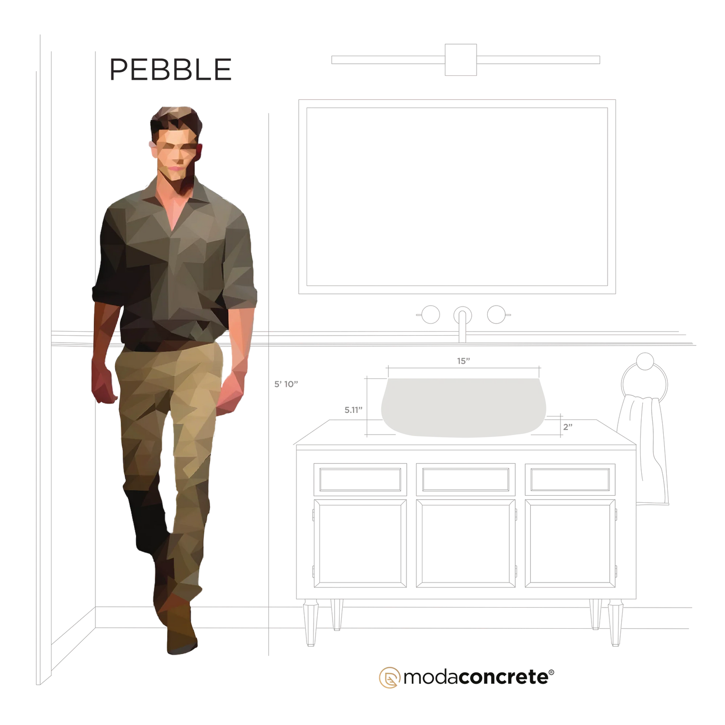 Pebble Concrete Sink - Fluent Trends