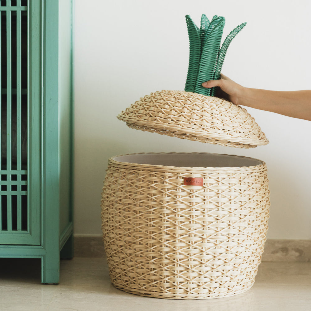Pineapple Storage Basket Large - Natural - Fluent Trends