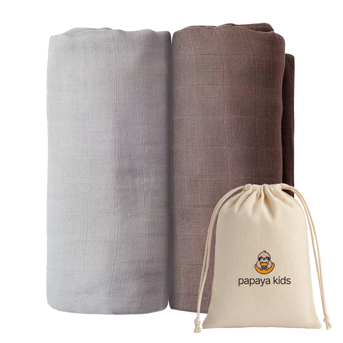 Muslin Swaddle Blankets - Soft Breathable Baby Swaddle Wrap, Bamboo Viscose & Cotton Receiving Blankets for Newborns, 2-Pack