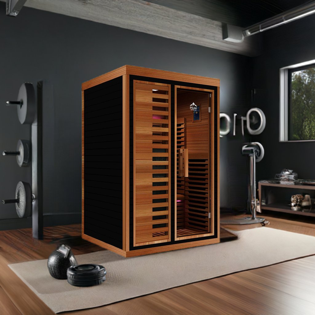 Peak Saunas Fuji 2-Person Full Spectrum Infrared Sauna with XL Medical-Grade Red Light Therapy & Smart WiFi App Control Peak Wellness USA