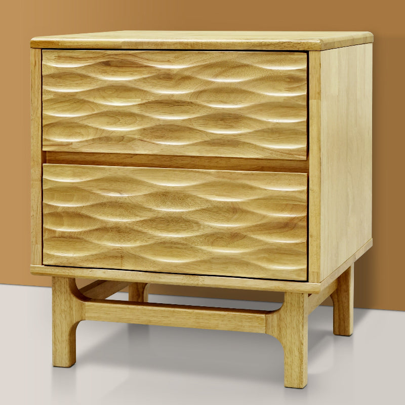 Acacia Elara Nightstand with 2 Drawers Megsu