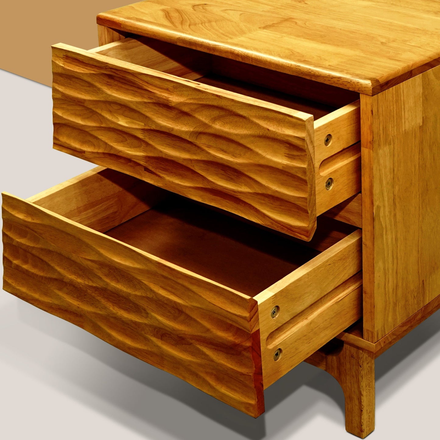 Acacia Elara Nightstand with 2 Drawers Megsu